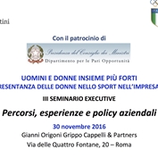 III Seminario executive "Percorsi, esperienze e policy aziendali" - 30 novembre 2016