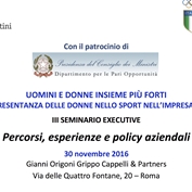 III Seminario executive "Percorsi, esperienze e policy aziendali" - 30 novembre 2016 III Seminario executive "Percorsi, esperienze e policy aziendali" - 30 novembre 2016