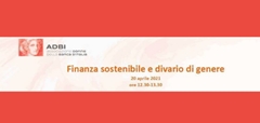Incontro ADBI su finanza sostenibile e divario di genere martedì 20 aprile ore 12.30