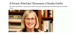 Premio Nobel per analisi del mercato del lavoro femminile