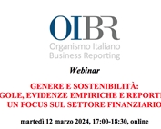 Save the date: 12 marzo - Genere e sostenibilità: regole, evidenze empiriche e reporting (collegamento e locandina in allegato)