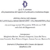 Donne, pace e sicurezza - 30 novembre 2010